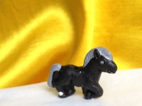 Paard -zwart Keramiek beeldje  2cm